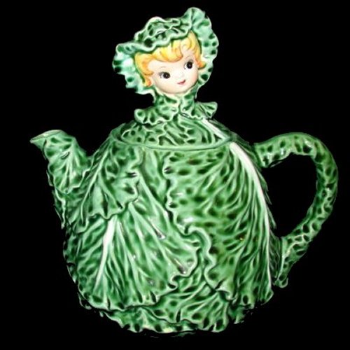 MINT Vintage Lefton Cissy Cabbage Cuties Pixie Girl Teapot Jam Sugar 